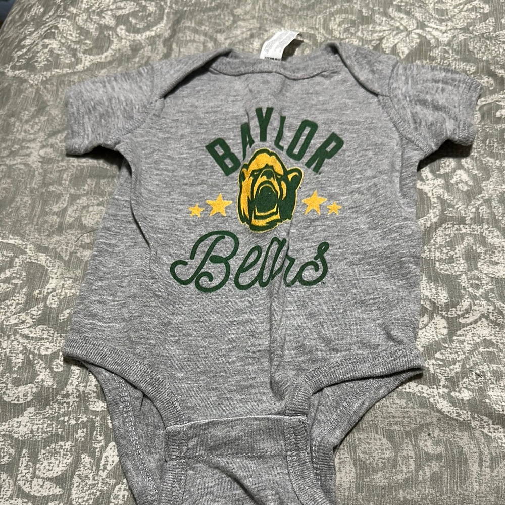 Baylor Bears Gray Baby Onesie